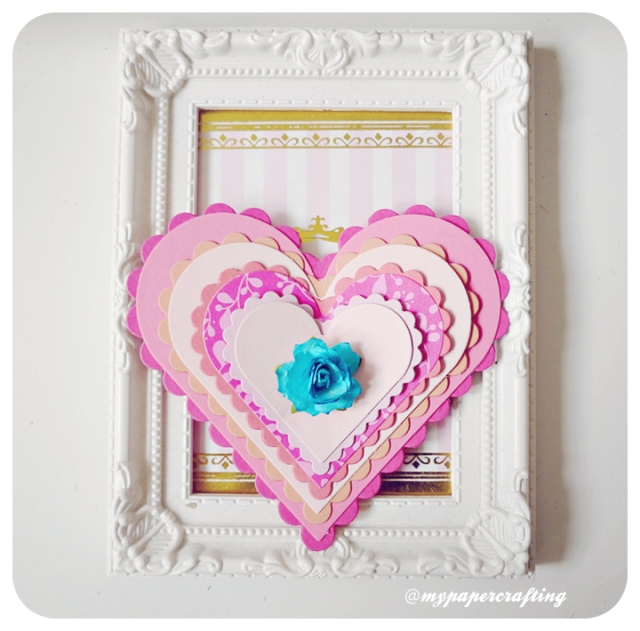 Valentine Day Layered Heartshape Handmade Card